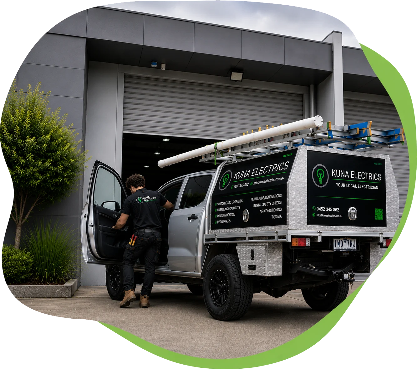 Kuna Electrics professional electrician and service vehicle fleet in Geelong