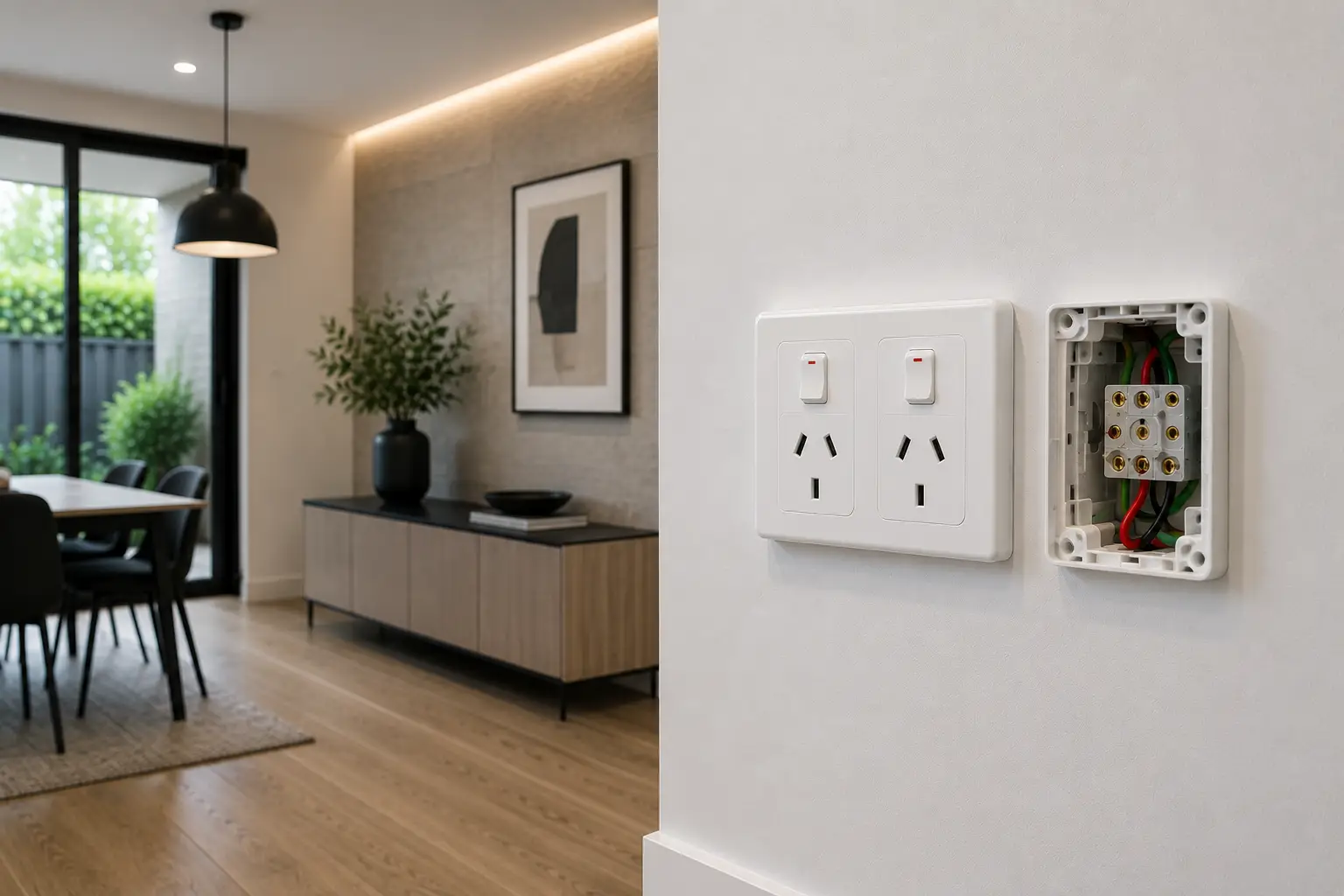 Inspecting double power outlets and wall switch sockets for Rental Electrical Compliance Audits Geelong