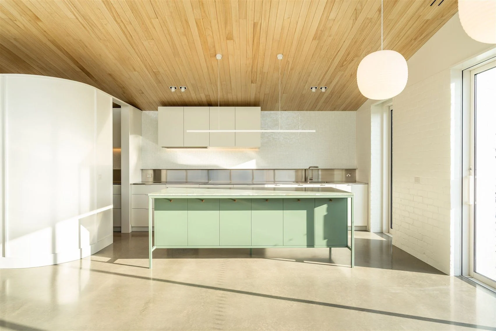 Open plan kitchen lighting installation in Geelong Kuna Electrics